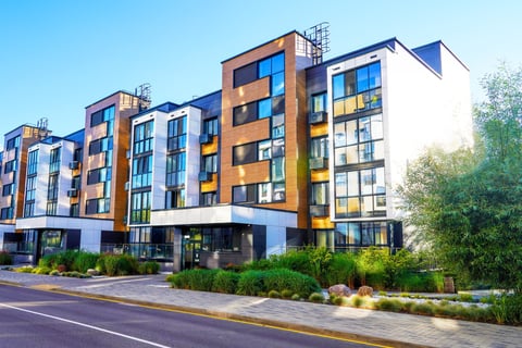 Modern residential apartment building complex