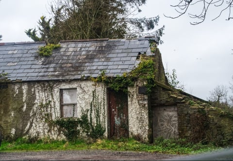 Abandoned derelict cottage needing renovation