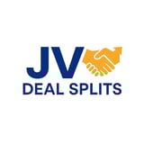 JV Deal Splits logo with blue letters and orange handshake with upward arrow